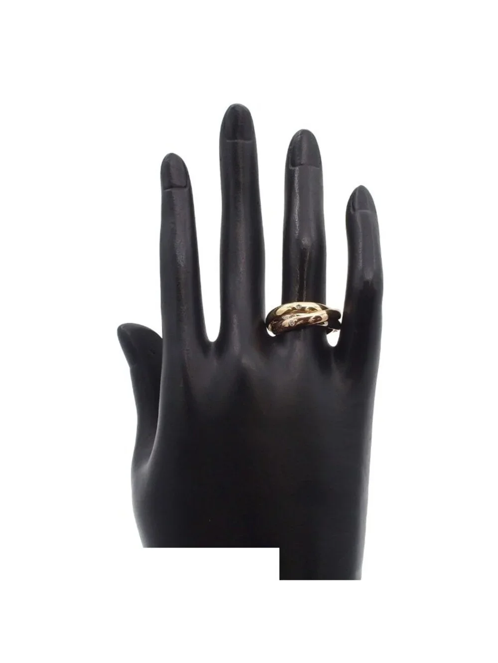 Cartier Trinity MM Three Color Gold Diamond 54 Ring